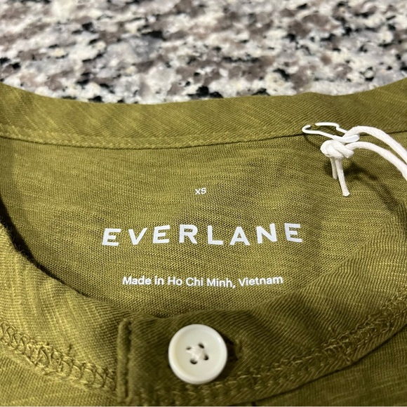 Everlane Shirt XS Cotton Slub Henley Tee Green - Picture 7 of 7